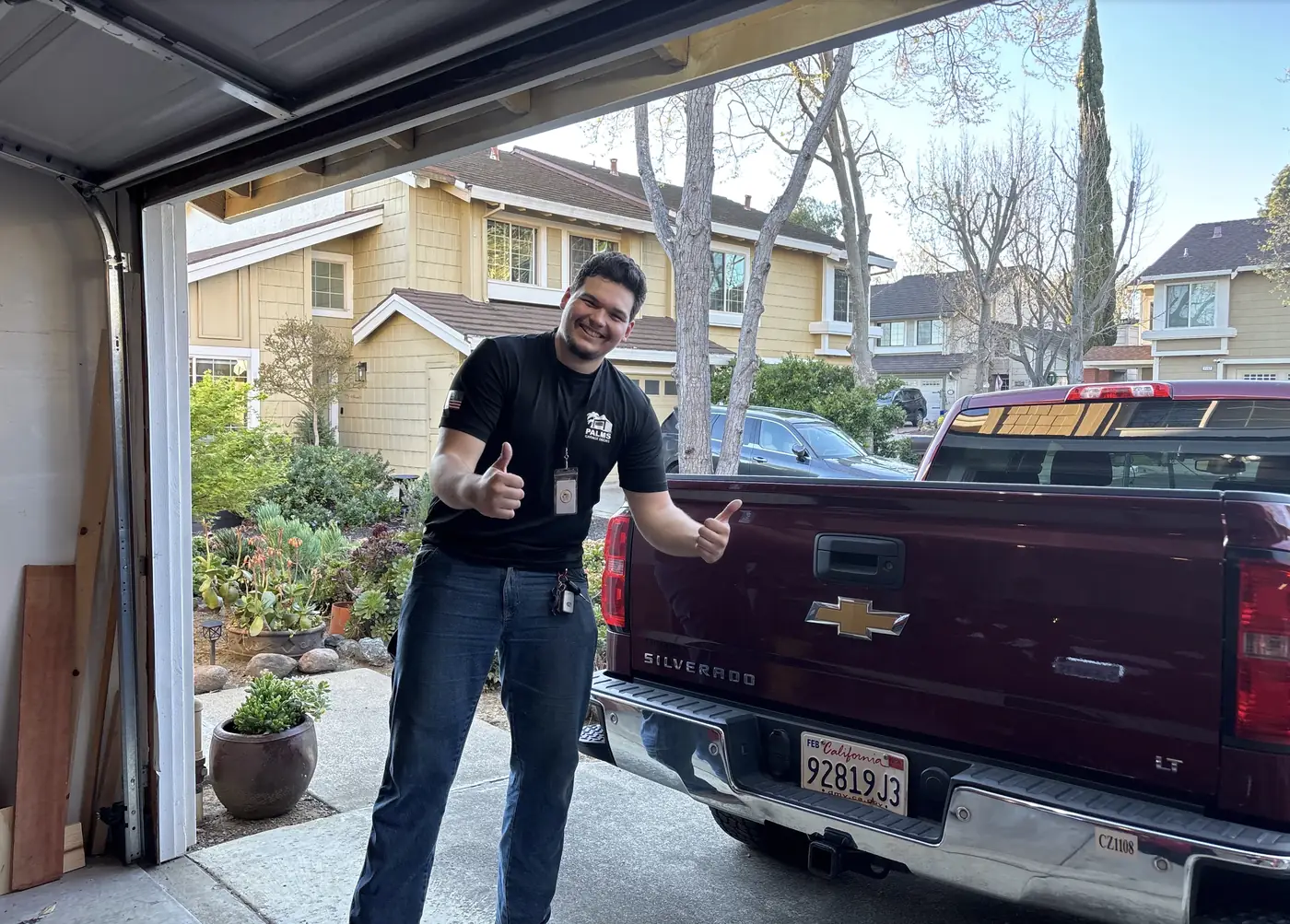 Palms Garage Doors technician at a San Jose home